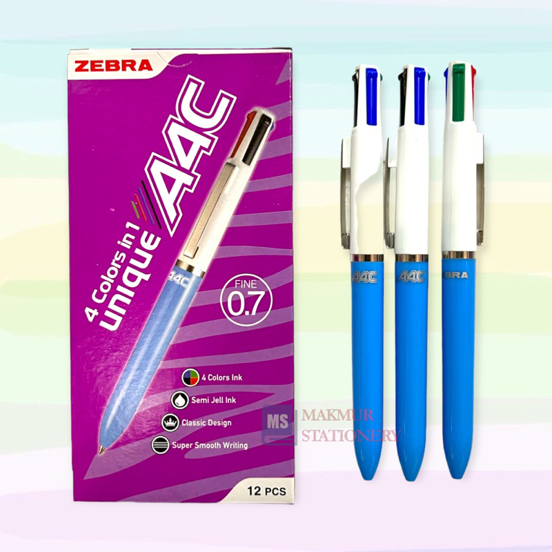 

Pulpen / Ballpoint / Pen Zebra 4 Warna A4C (Pcs)