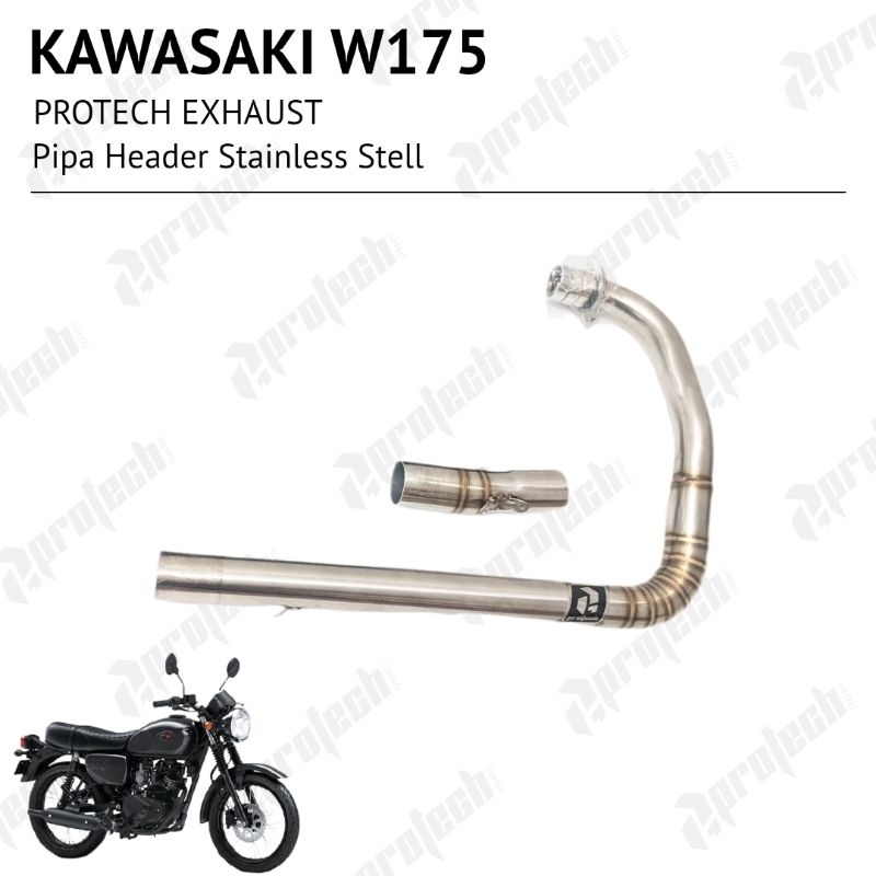 Kawasaki W175 — Header Stainless · Silver — foto 2