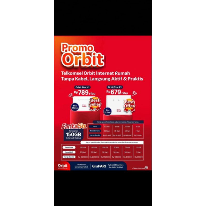 Telkomsel Orbit Z1 (WiFi portabel/Tanpa Kabel)