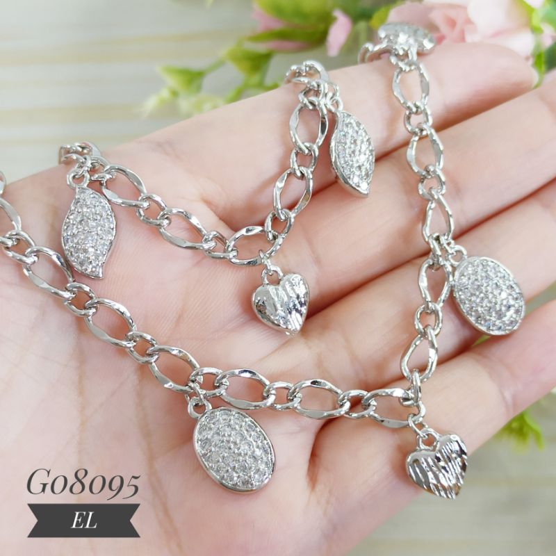 Gelang fashion rantai jurai Silver (22 cm) G08095