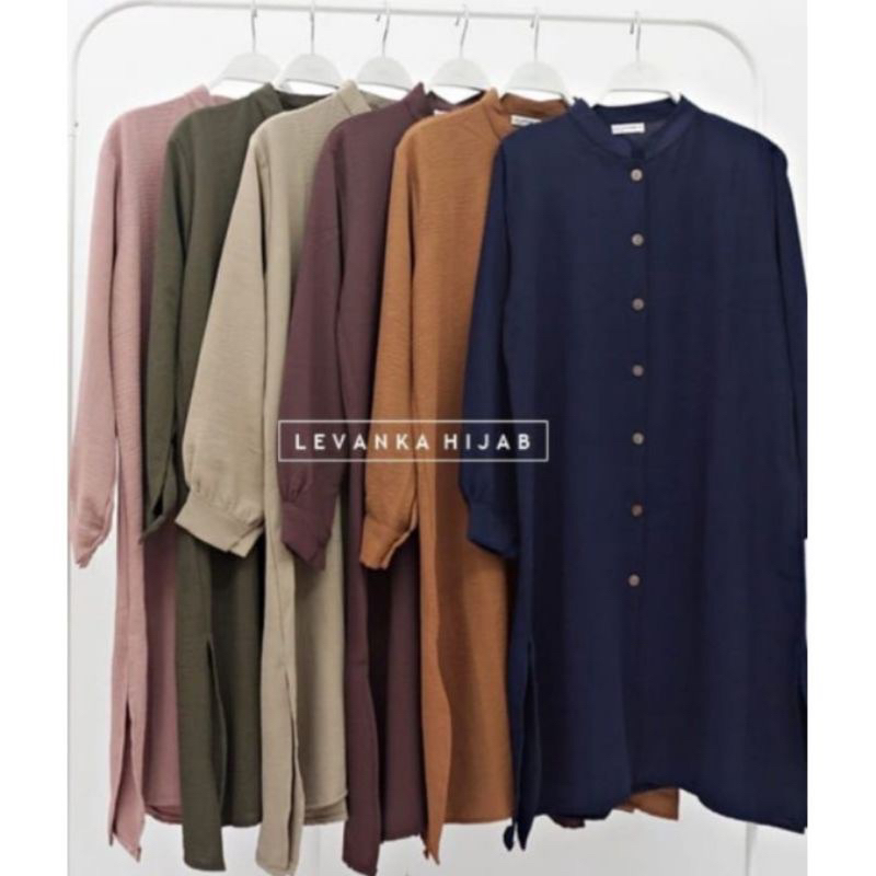 Tunik Sabrina Crinkle Airflow | Long tunik oversize | Kemeja Tunik Crinkle | Promo Tunik Atasan Wanita