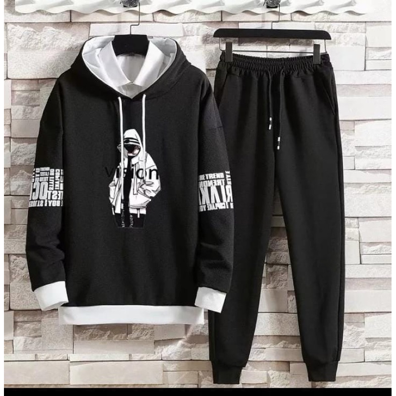 SETELAN HOODIE VISION PRIA ONE SET COWOK DAN CELANA JOGGER PANTS