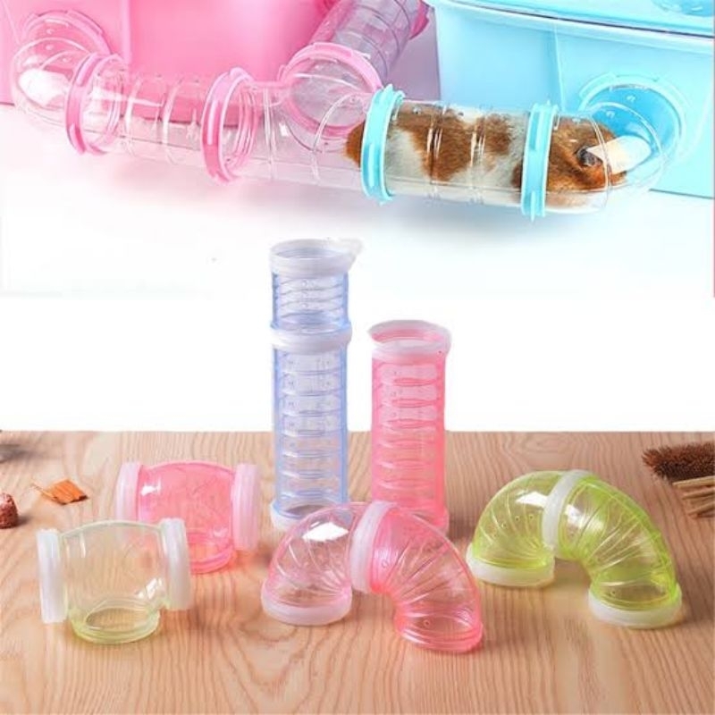 Hamster Plastic Tunnel 1 SET Terowongan Mainan Hamster