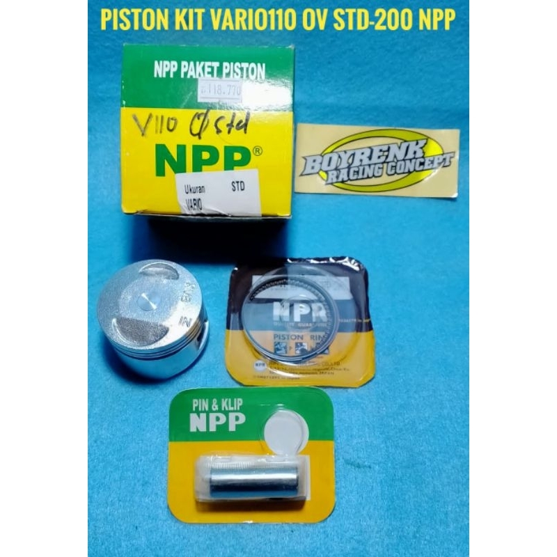 PISTON KIT SEHER SEKER VARIO 110 VARIO KARBU OVERSIZE STD 50 100 150 200 NPP-BOYRENK