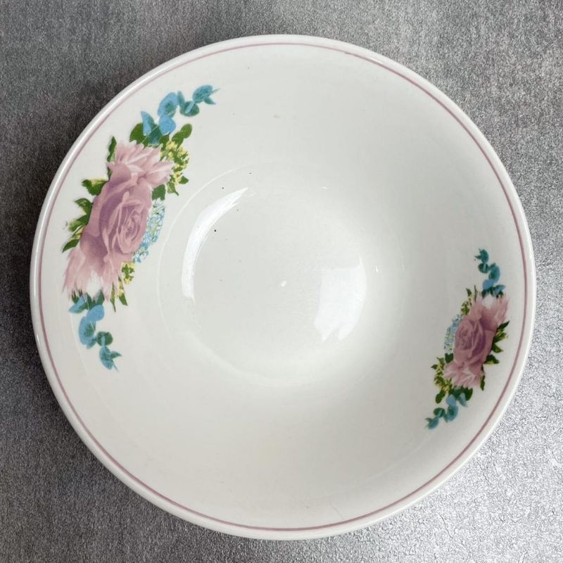 Mangkok keramik motif kembang