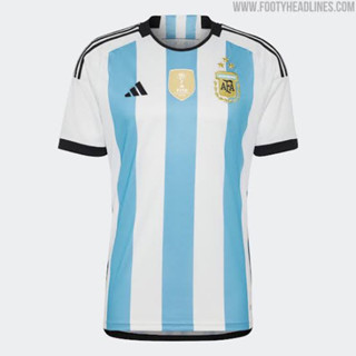(BINTANG 3) JERSEY BOLA ARGENTINA HOME BINTANG 3 STAR GRADE ORI