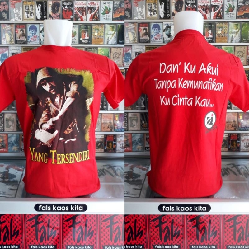 kaos iwan fals bahan kain katun adem halus tanpa jahitan samping built up