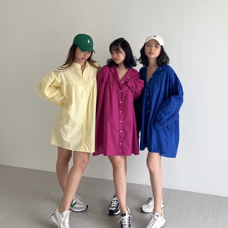 Kemeja Korea Lengan Panjang Bigsize Jumbo Lengan Balon