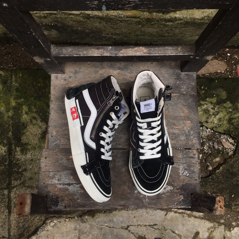 VANS SK8-HI CUT AND PASTE BLACK / WHITE ORIGINAL 100% TERJAMIN 