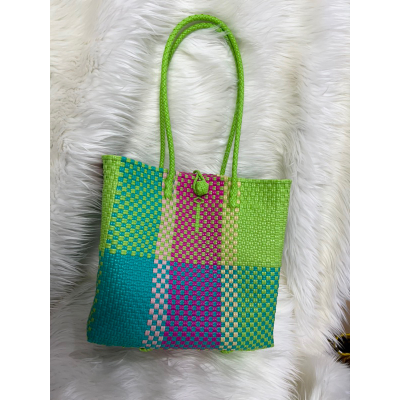 (TANPA ACCESORIES) SIZE M TOTEBAG 2 LINE Tas jali Tas Jaly Tas Anyaman Plastik Premium 2 Line