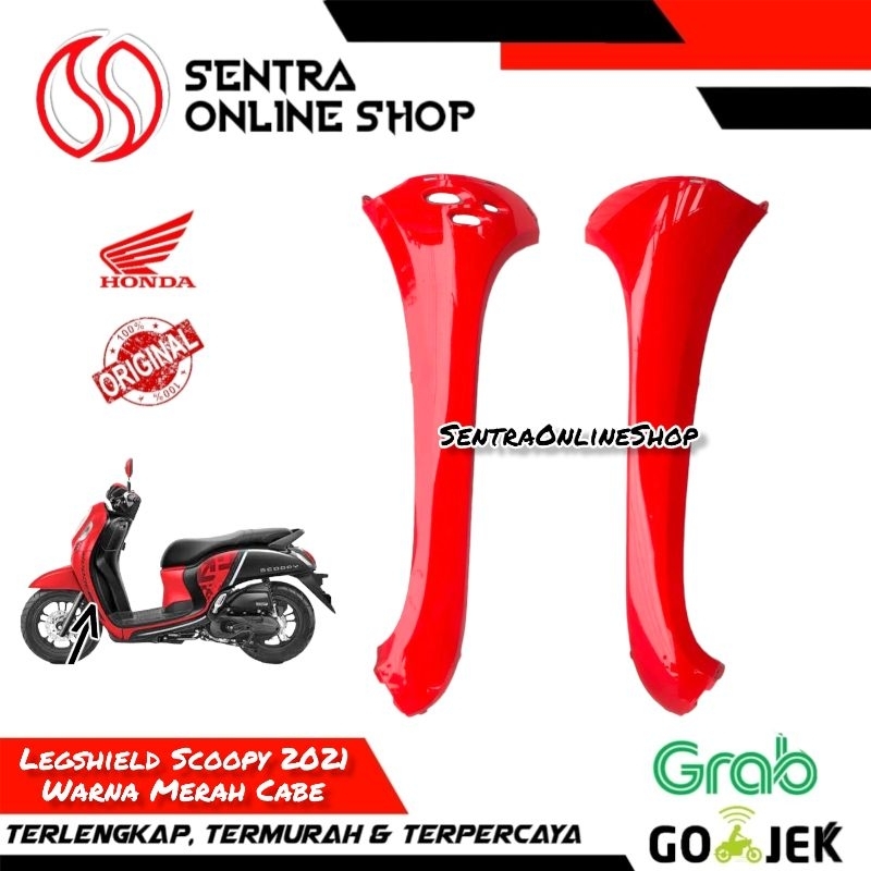 Sayap legsil legshield luar kanan kiri scoopy all new 2021 merah cabe original