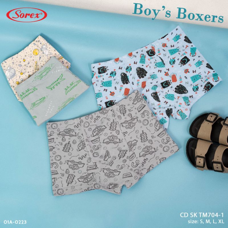 SOREX KIDS BOY SK TM 703- 704 CD CELANA DALAM BOXER ANAK LAKI