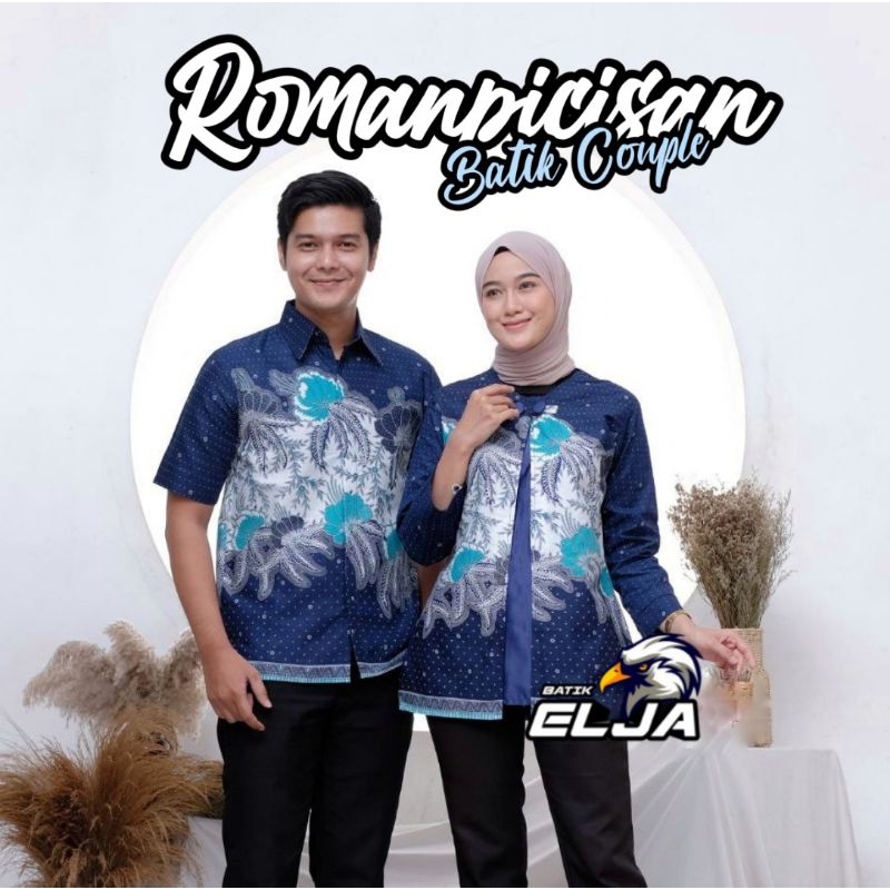 Batik Couple Baju Kondangan Pasangan Modern Pria Wanita Hem Dan Blouse Kekinian Remaja Dewasa Terbaru