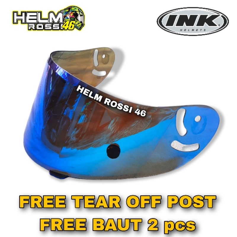 Kaca Visor FLAT INK CL MAX Iridium Red Revo Blue Warna Premium Free TOP Tear Off Post free Packing