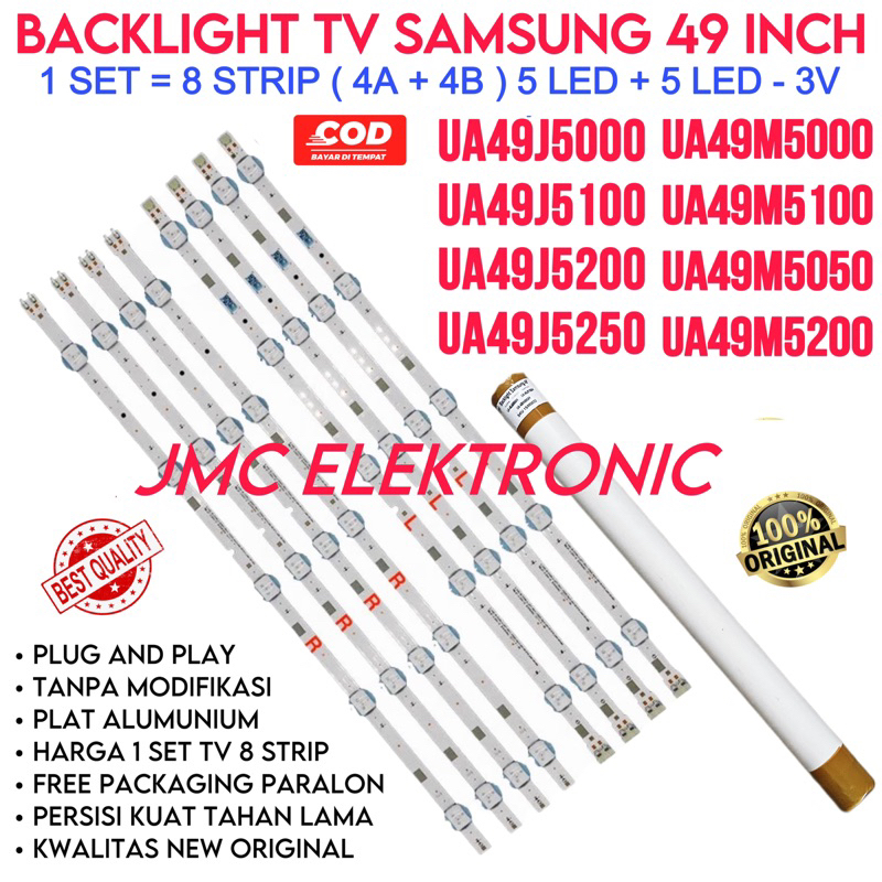 BACKLIGHT TV LED SAMSUNG 49 INC UA49M5000 UA49N5000 UA49J5000 UA49J5250 UA49J5200  UA49M5100 UA49M5200 UA49M5050 UA49J5250 UA49M5050AK UA49N5000 UA49N5000AK UA 49J5000 UA49N5000 49M5000 49J5250 49J5100 49J5200 49J