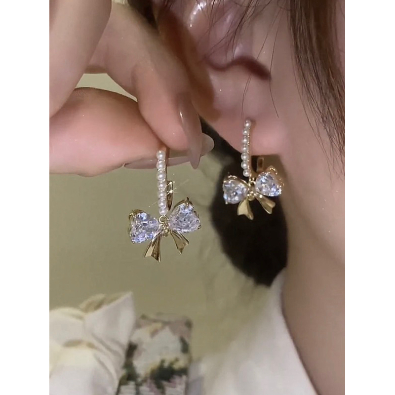 Anting  E379  aksesoris fashion Mutiara Bola Korea