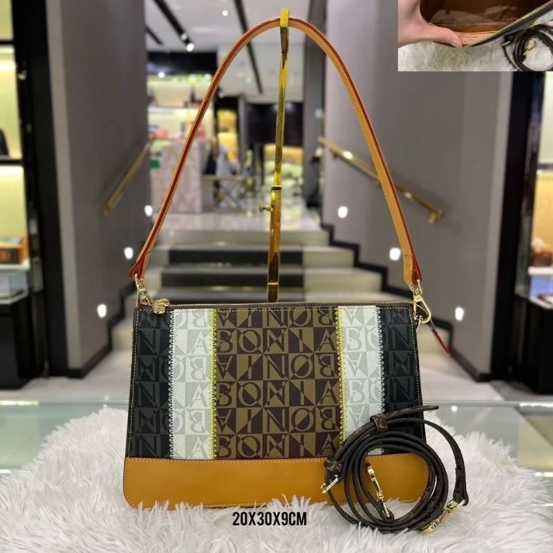 tas bonia original sling shoulder bag monogram 3warna singapore