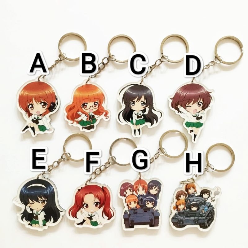 Keychain Anime Girls und Panzer Gantungan Kunci Ganci Akrilik Merchandise