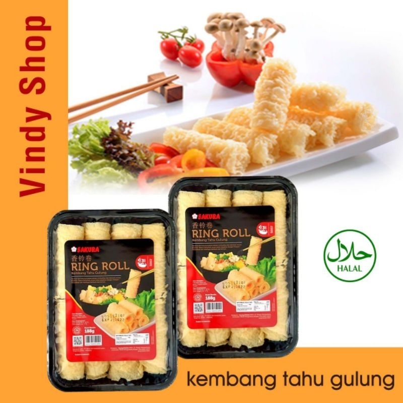 

SAKURA RING ROLL | Kulit kembang tahu gulung | Hotpot | shabu-shabu | Fried bean curd 188g