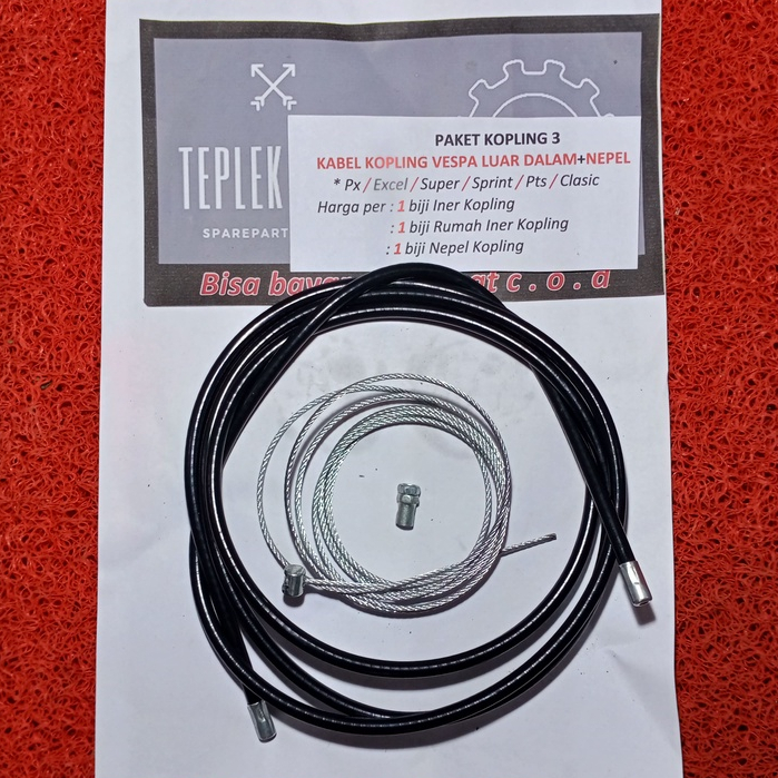 Teplekmotor/PAKET 3/Kabel Kopling Vespa Luar Dalam/Kabel Kopling Vespa Px Super Excel Sprint Clasic