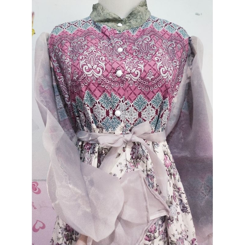 Udlia Dress Pesta Gamis Pesta Gamis Lebaran Gamis Organza Anneth