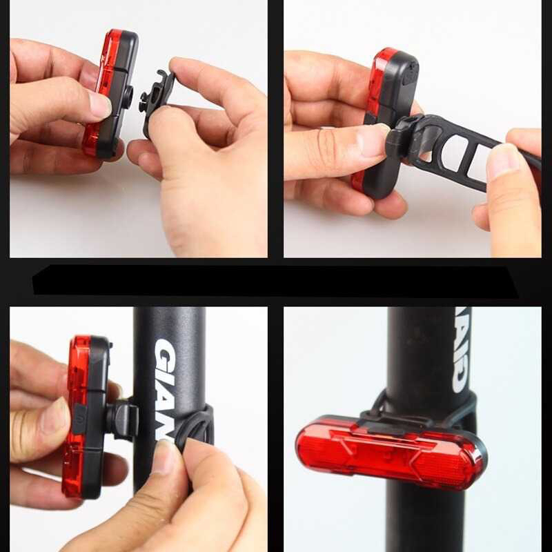 Lampu Belakang Sepeda ROBESBON USB Rechargeable Bicycle Tail Light - AS1010