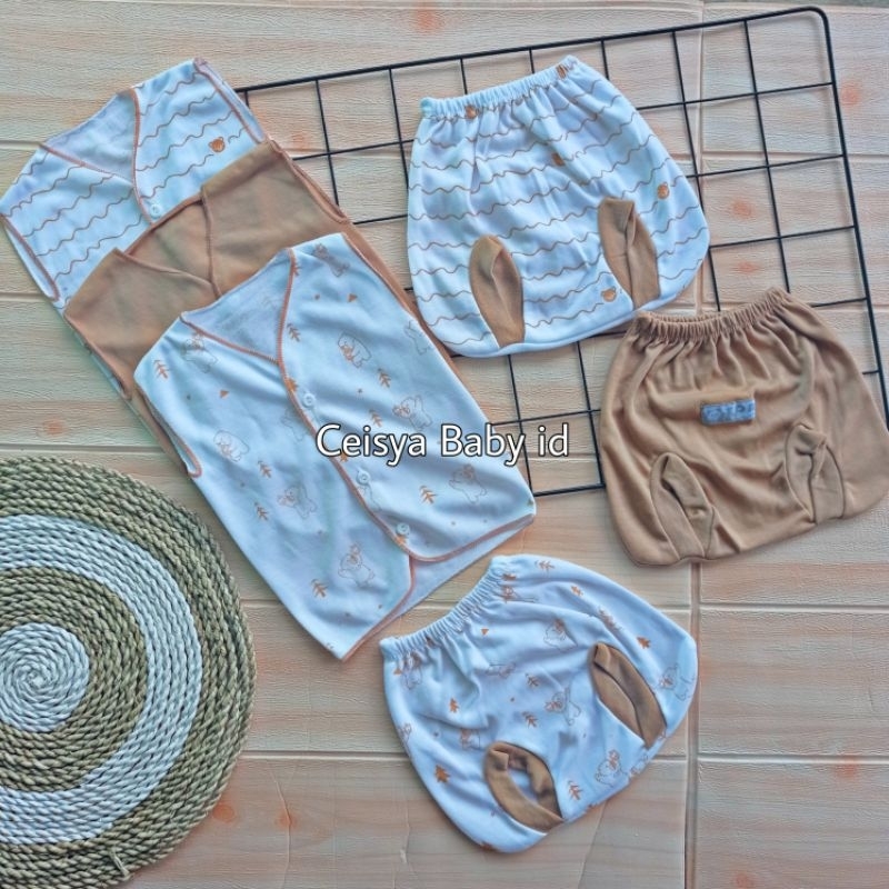 Perlengkapan Baju Bayi New Born 18 pcs seri coklat