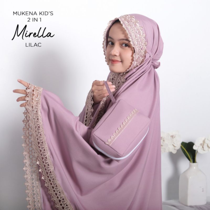 Mukena Anak Resleting Dagu Mirella 2in1