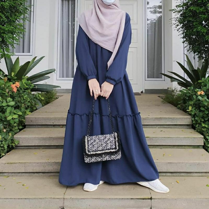 Gamis Simple Elegan Kekinian Terbaru 2023 Polos Buat Santai Rumahan Sehari Hari Adem Murah