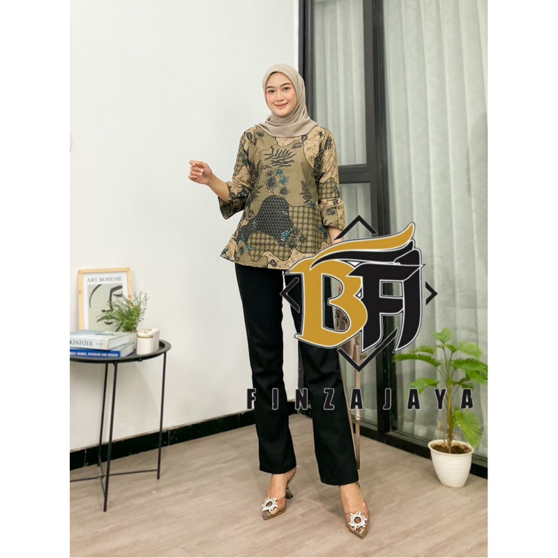 BAJU BATIK WANITA MODERN MONALISA GENES M,L,XL asli PEKALONGAN