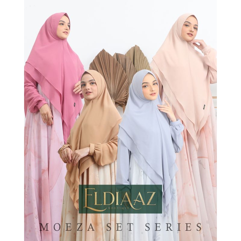 Gamis syari MOEZA set by Eldiaaz motif signature