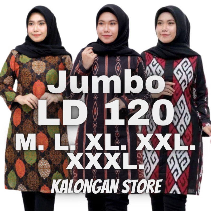 Atasan batik wanita jumbo ld 120 | batik size jumbo wanita | batik ld 120 | tunik jumbo ld 130 terba