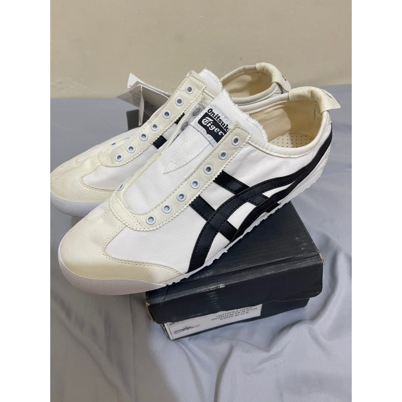 ONITSUKA TIGER MEXICO 66 NR SLIP ON WHITE BLACK SIZE 44