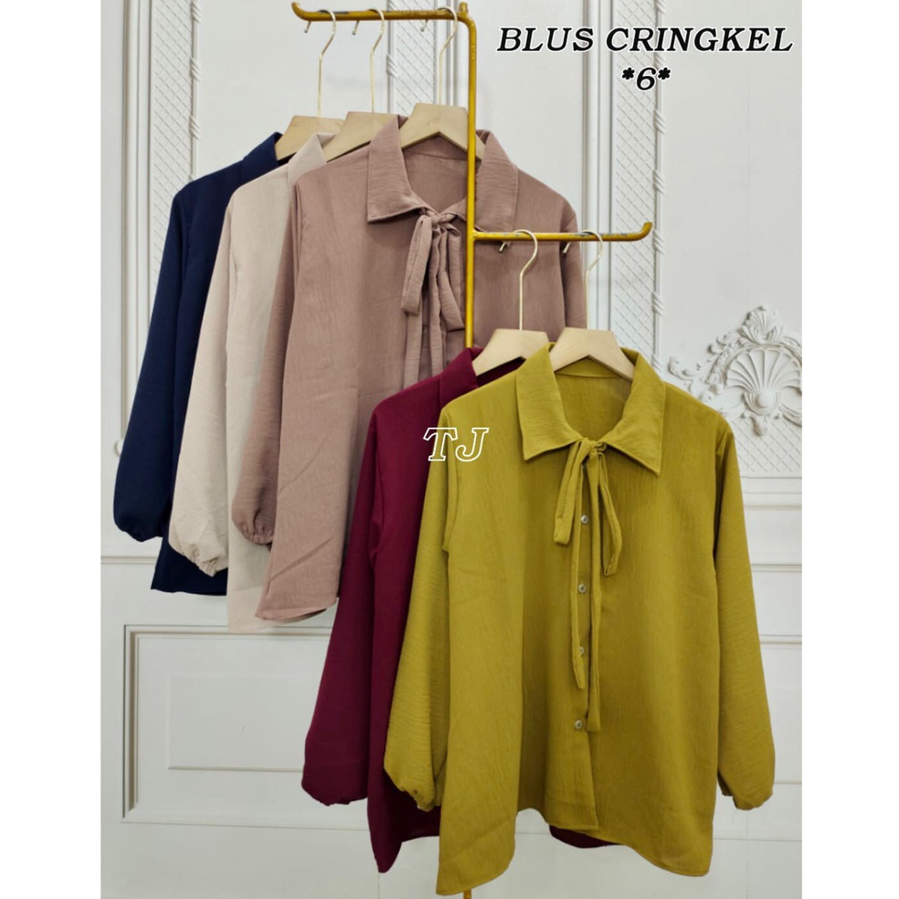 Blouse Rayon Crinkle Premium ( DIJAMIN REAL PIC ) Atasan Wanita Casual Crinkle Blouse Kemeja Cringke