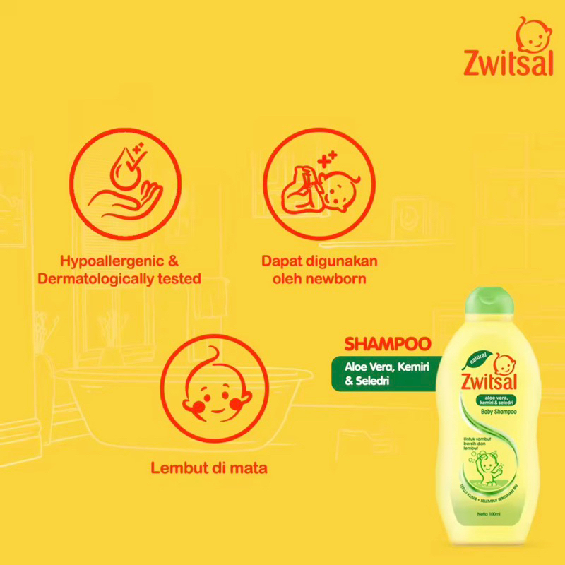 ZWITSAL Baby Shampoo Shampo Sampo Natural Aloe Vera Botol 100ML 100 ML Bayi Termurah Original Aloe Vera Murah Switsal Avks