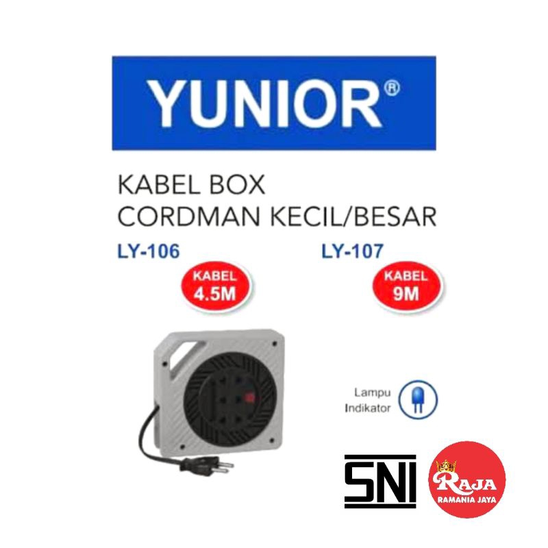 Loyal Yunior Cordman LY-106/LY-107 Stopkontak/Kabel Roll/Kabel Box Berkualitas SNI 4,5 Meter/9 Meter