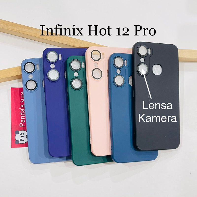 Case Infinix Hot 12 Pro Lenspro Makaron Full Color Softcase Pro Lensa