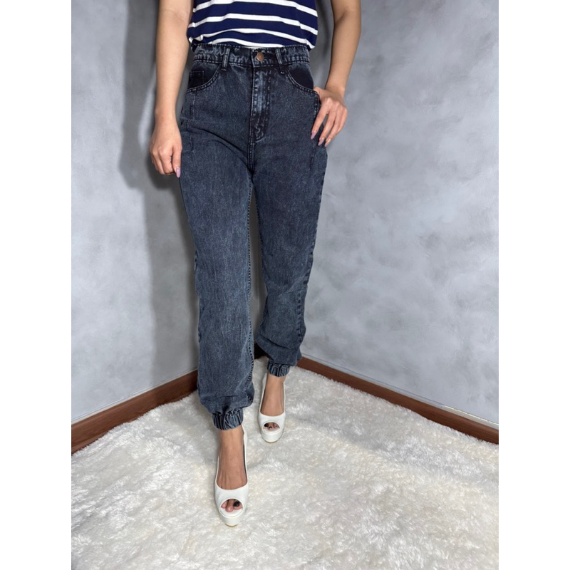 TheGirlHouse - CELANA JOGGER HIGHWAIST JEANS WANITA EMILY