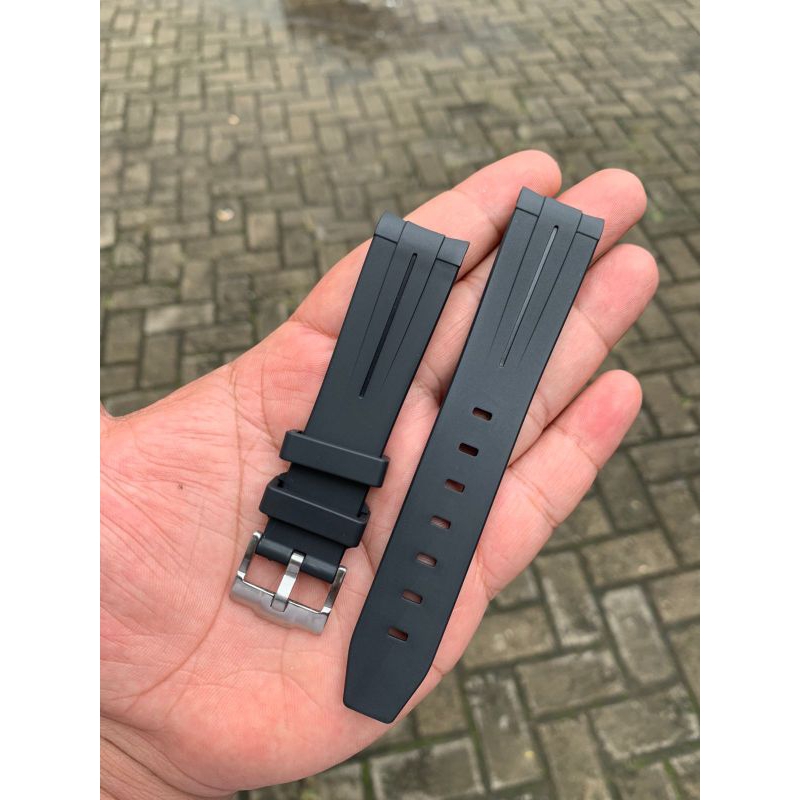 Strap Tali Jam Tangan Rolex Rubber Hitam Size 20mm