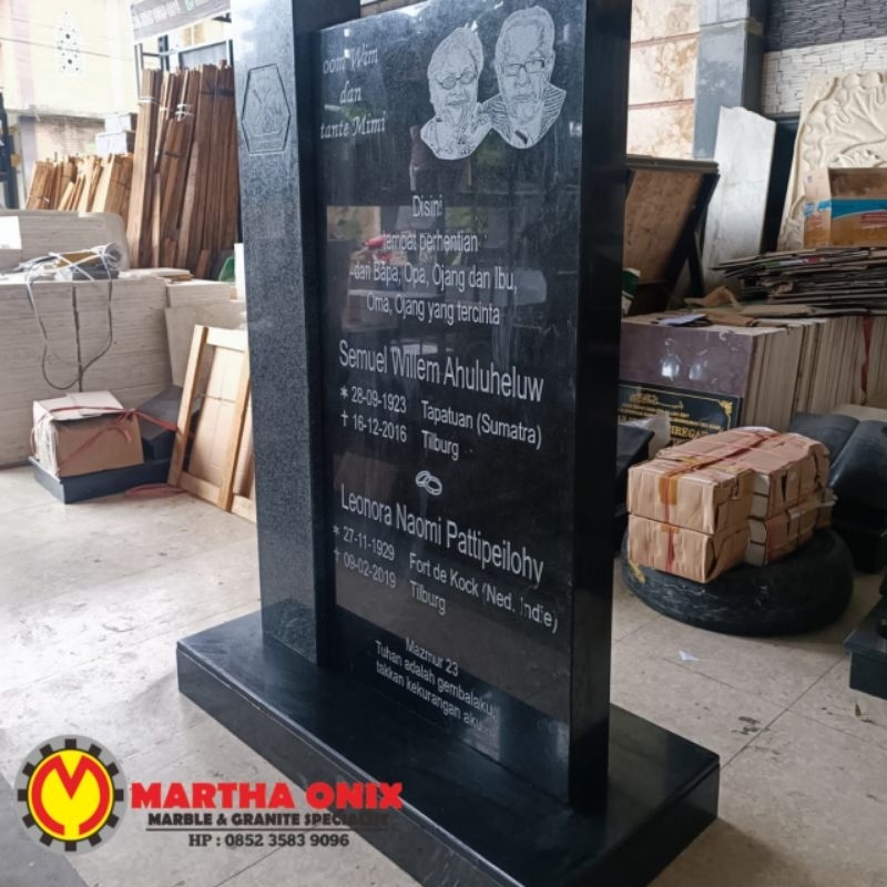 Kijing Makam/Batu Nisan Marmer Minimalis, Batu Nisan Marmer Gaya Eropa, Batu Nisan Custom Bahan Marm