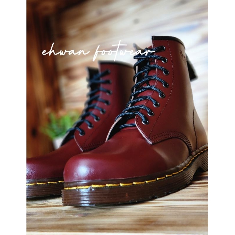 Sepatu docmart 8holle bahan kulit asli full leather termurah