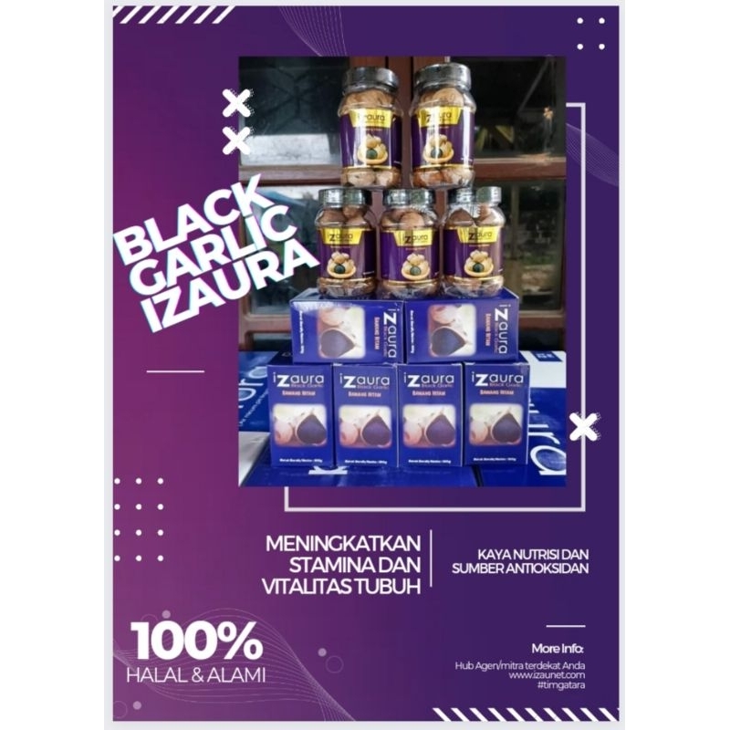 iZaura Black Garlic| Bawang Hitam premium berkualitas| bawang putih tunggal fermentasi