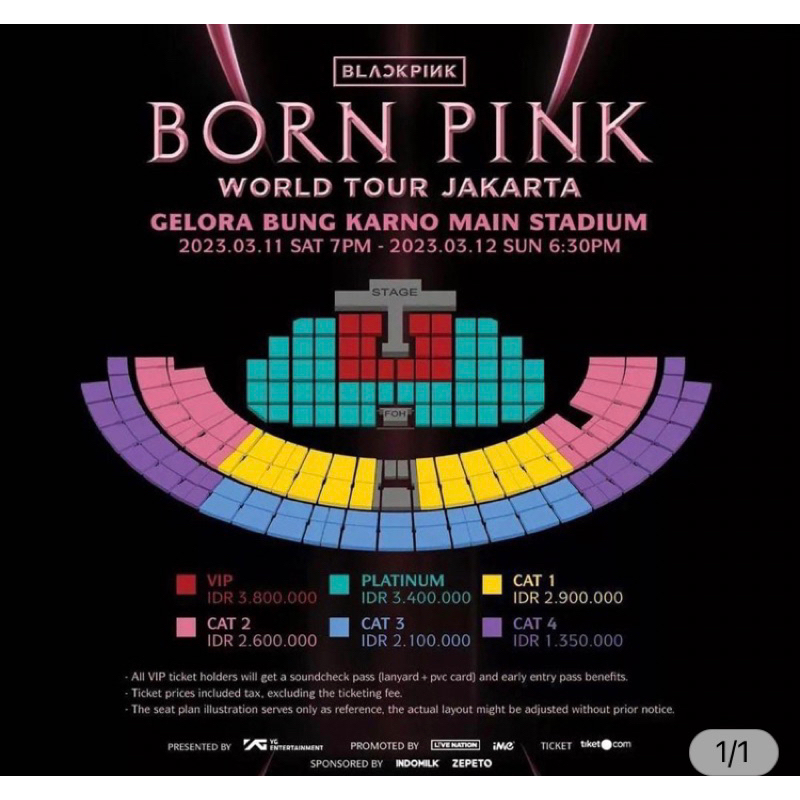 TIKET BLACKPINK BORN PINK WORLD TOUR JAKARTA - CAT 4 DAY 1