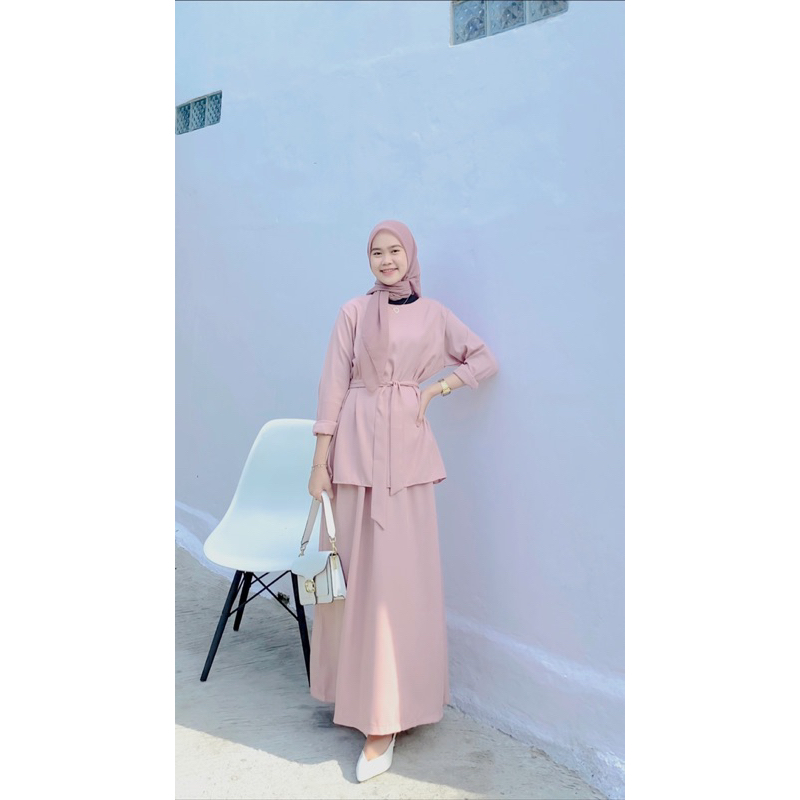 NAYLA SET | Fashion Muslim Atasan Setelan Rok Wanita Muslimah Kekinian | Baju Lebaran 2023 | Hijab OOTD Hangout Friendly |