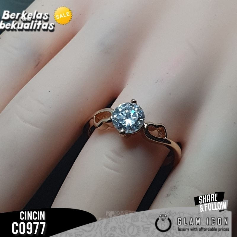 Cincin wanita Motif mata satu ukir Simple C0977 CCG