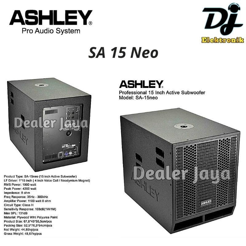 Speaker Subwoofer Ashley SA 15 NEO / SA15 NEO - 15 inch Aktif