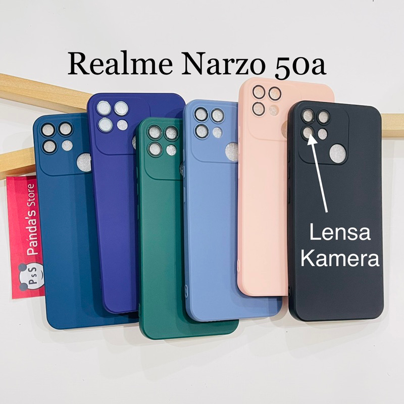 Case Realme C25, C25s, Narzo 50a Lenspro Makaron Full Color Softcase Pro Lensa