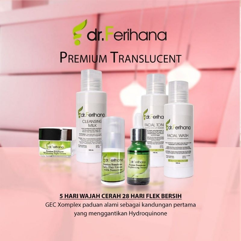 Paket Komplit Translucent, flek melasma, Dr.Ferihana Cosmetics & Skincare
