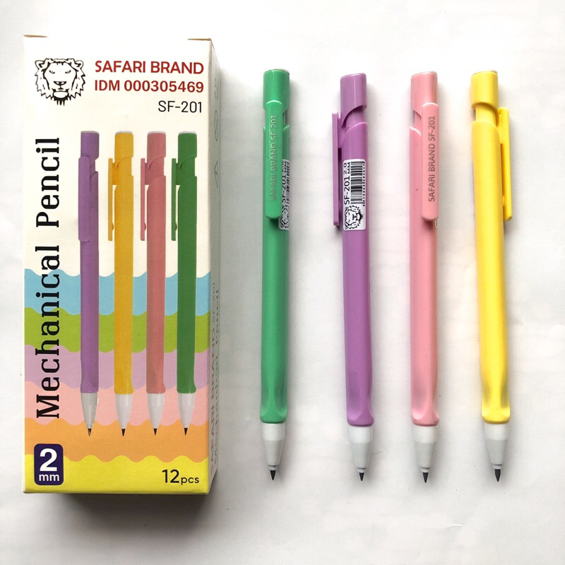 (12 Pcs) Pensil Mekanik 2.0 MM Safari Brand SF-201