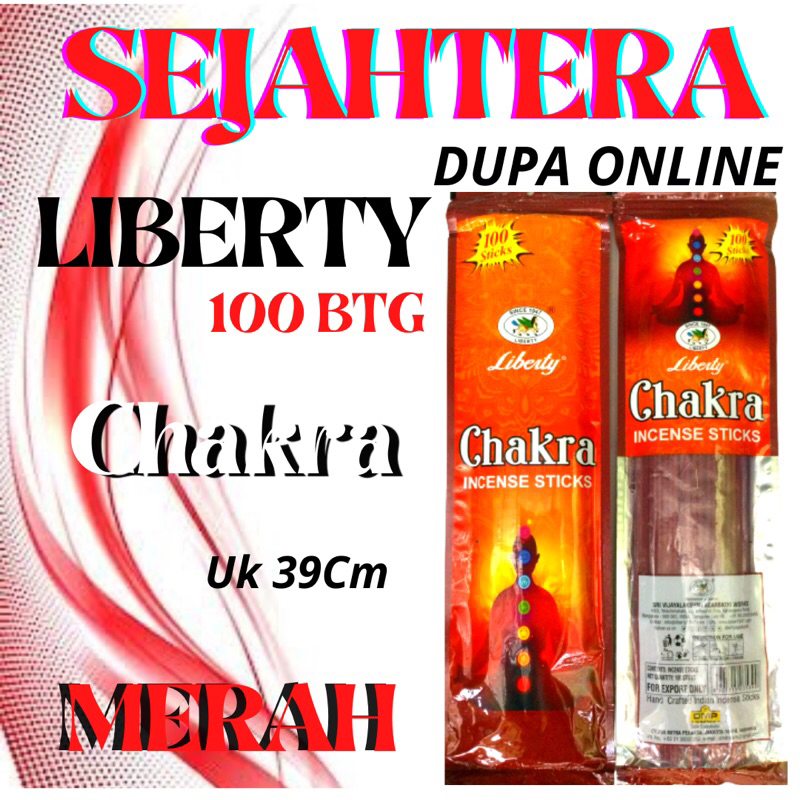 Dupa Hio India Liberty 100btg “CHAKRA” MERAH Pouch